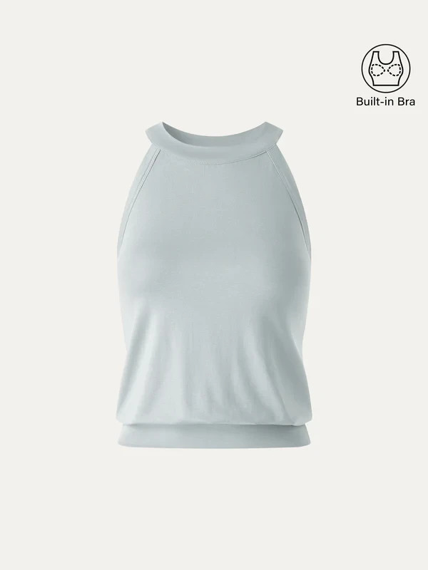 Halter Neck Banded Hem Bra Tank Brand New – Multicolor