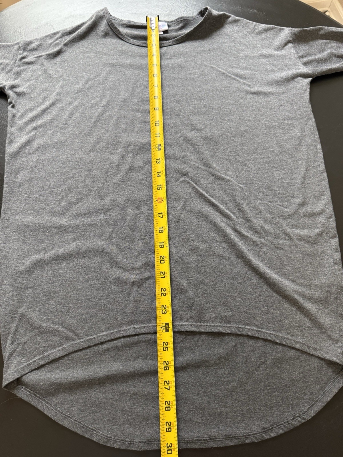 LuLaRoe Gray Solid Tunic T-Shirt XXS Short Sleeve