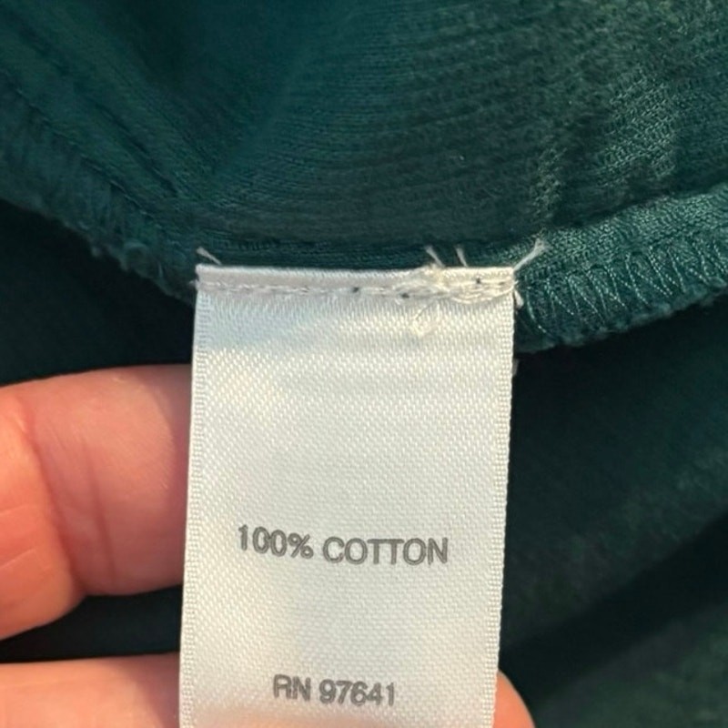 J. Jill Size M Button Up Shirt Tunic Top Fine Whale Corduroy Green Pockets