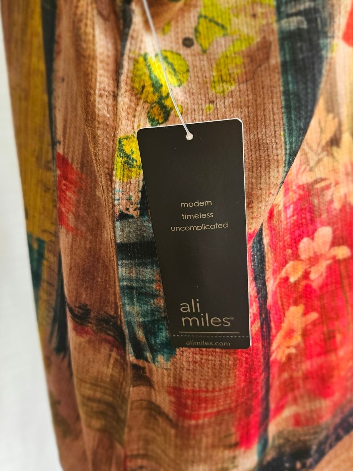 Ali Miles Women’s XL Tunic Top Multicolor Painterly Abstract Art To Wear NWT