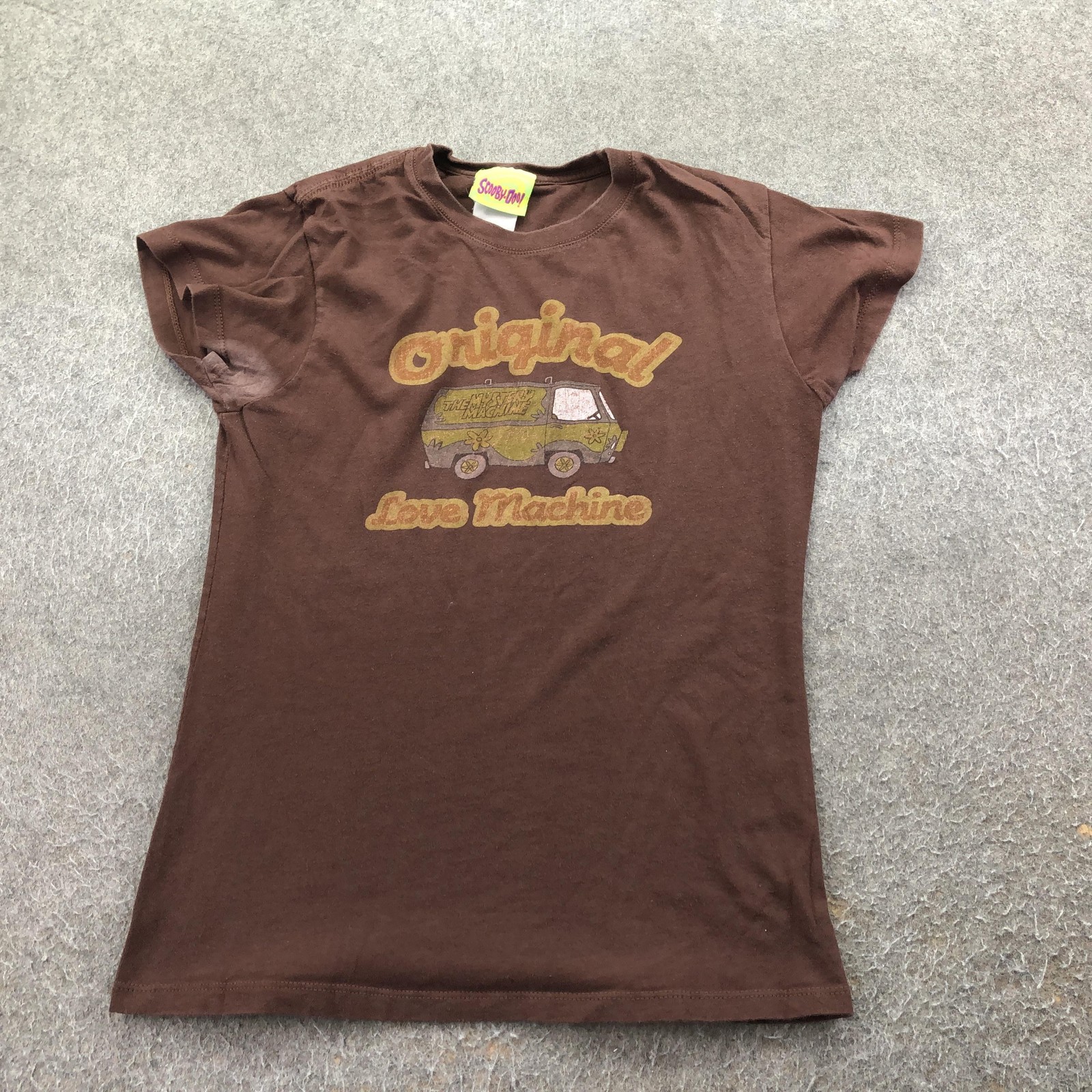 Scooby-Doo Shirt Womens Small Brown Graphic Mystery Machine Original Love Tee