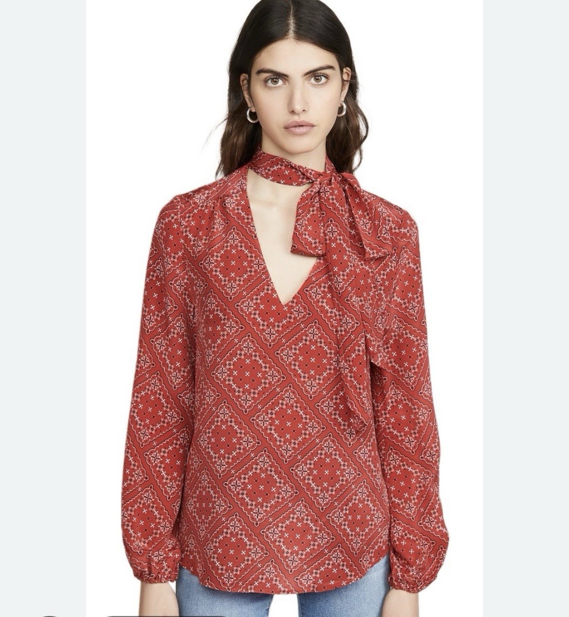 Rixo BNWT Red Bandana Blouse Large British Boho Kate Moss Style Spell Gypsy Rock