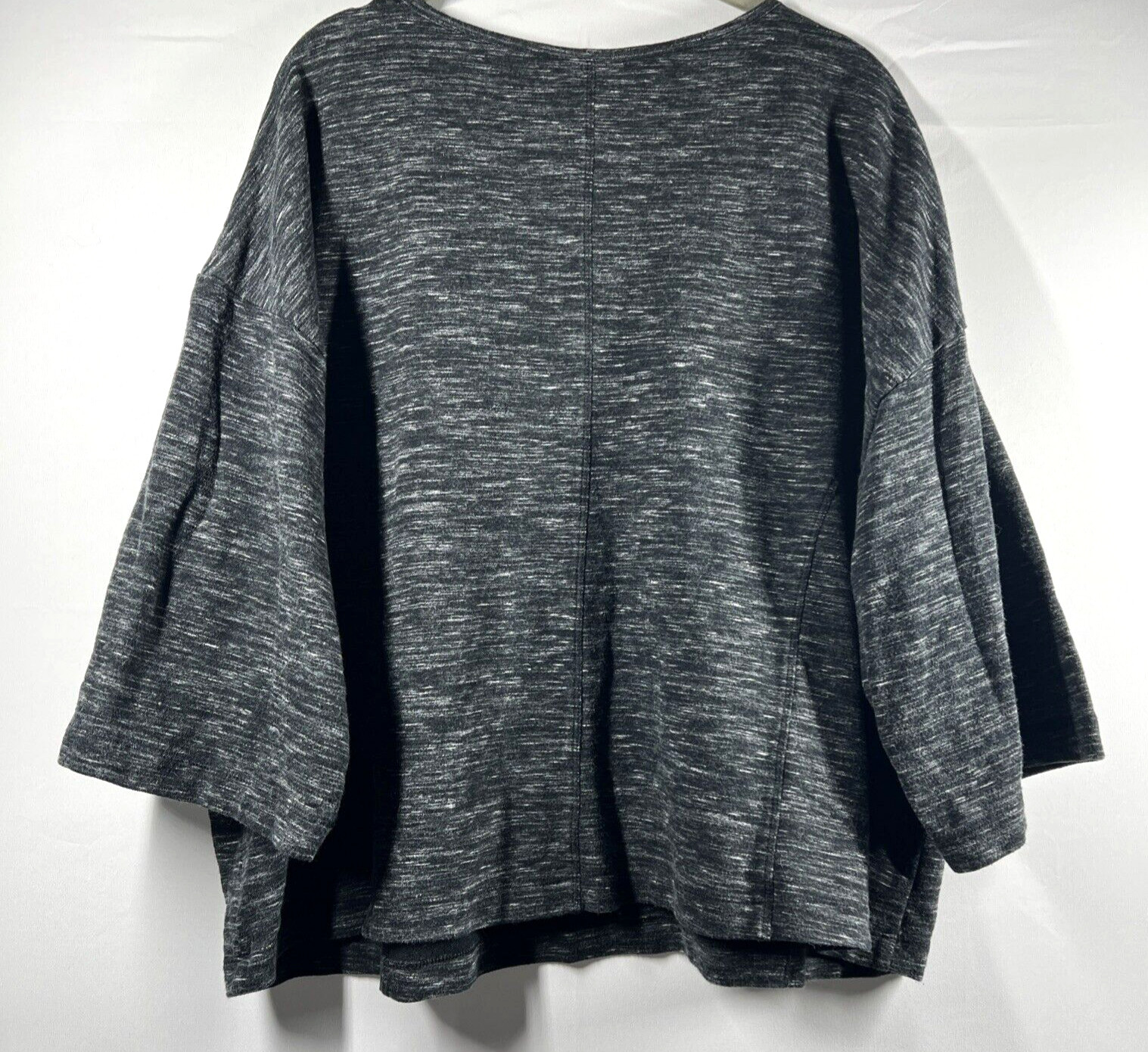Pure Jill J Jill Top Large Lagenlook Black Casual Pullover Short Wide Oversized