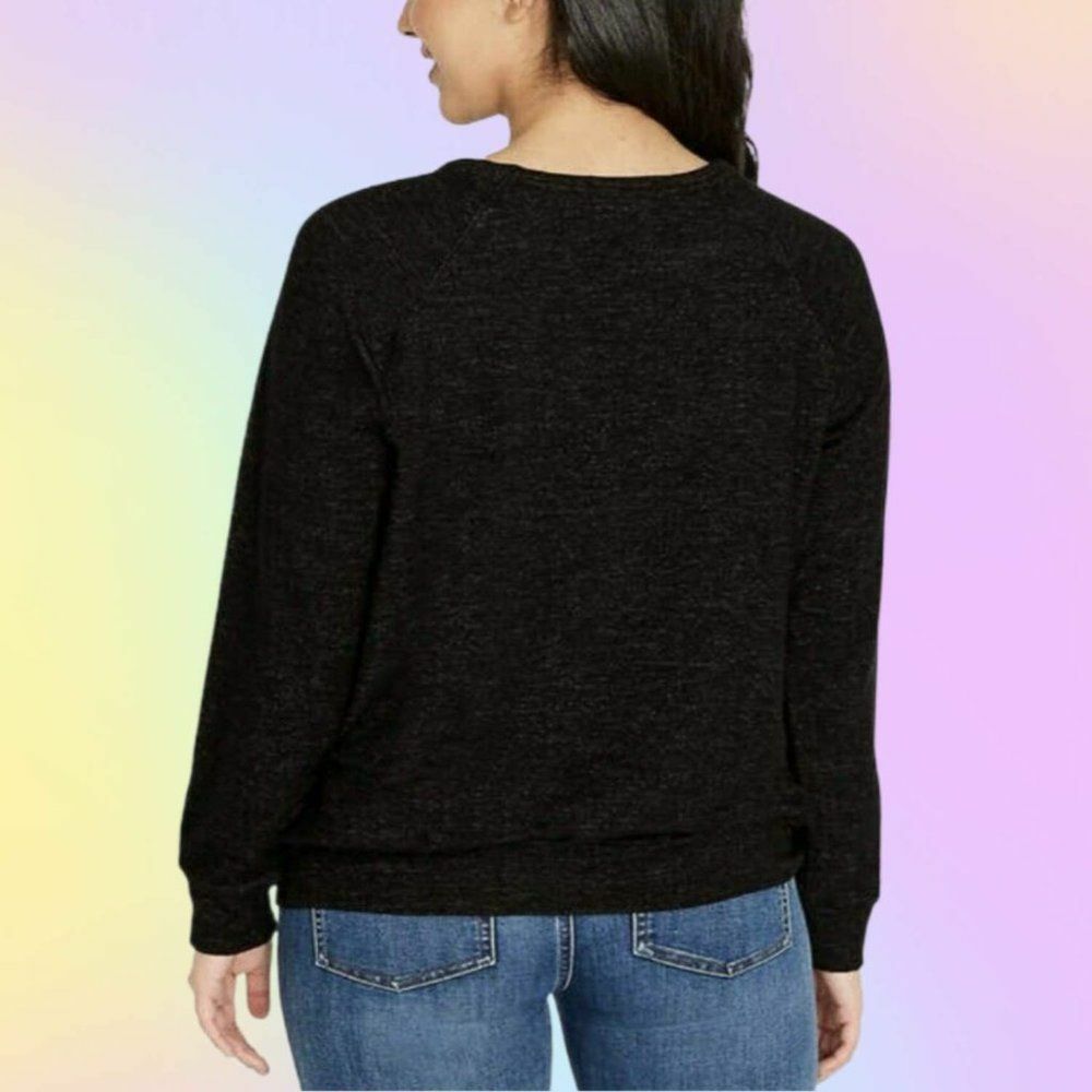 Buffalo Ladies’ Super Soft Graphic Top, Shirt Black Heather NWT NEW