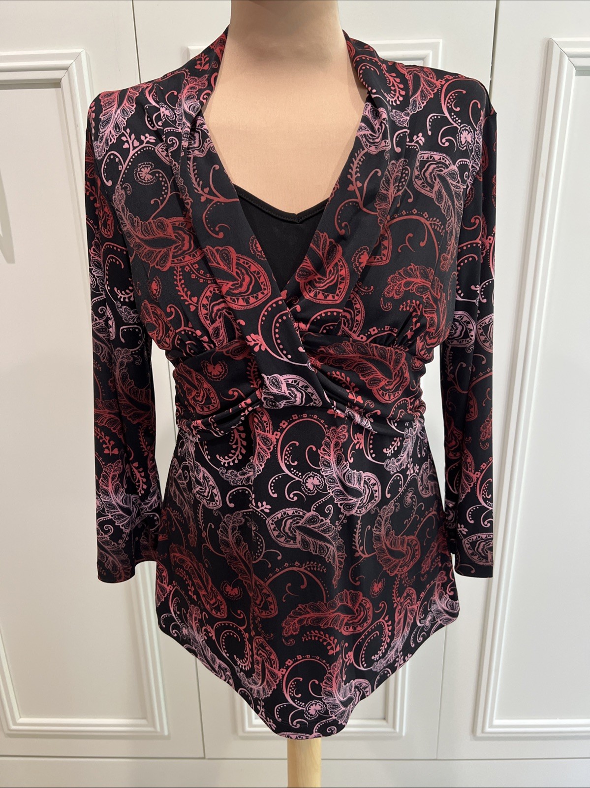 Style & Co Paisley Babydoll Blouse Size Medium Top Y2K Indie Fairy Stretch