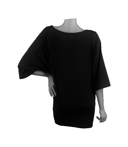 Marika Miracles Women’s Tummy Control, V-Neck Dolman Sleeve Blouse, Black, S