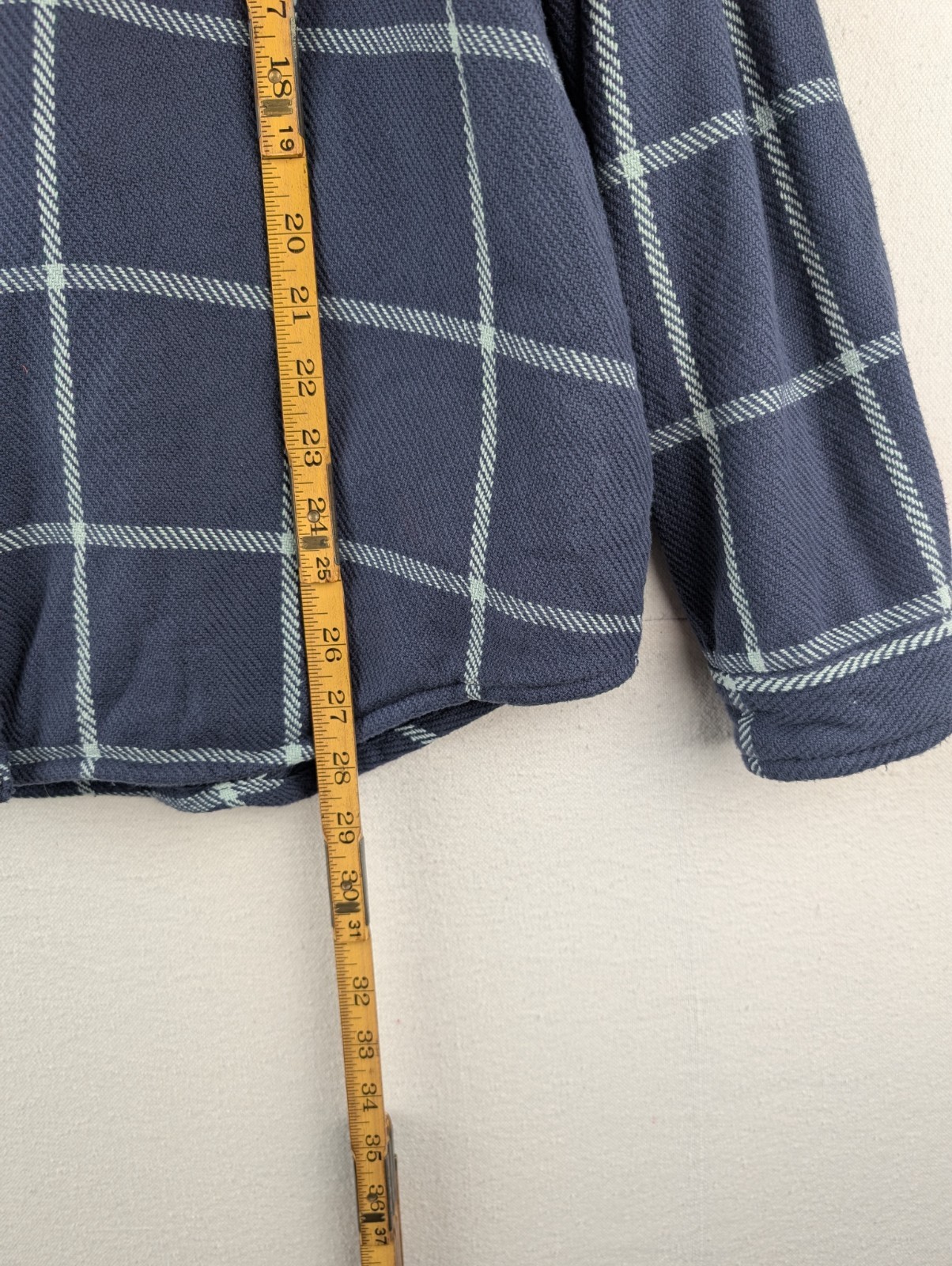 L.L.Bean 1912 Overshirt Jacket Womens XL Extra Large Blue Plaid Cotton Shacket