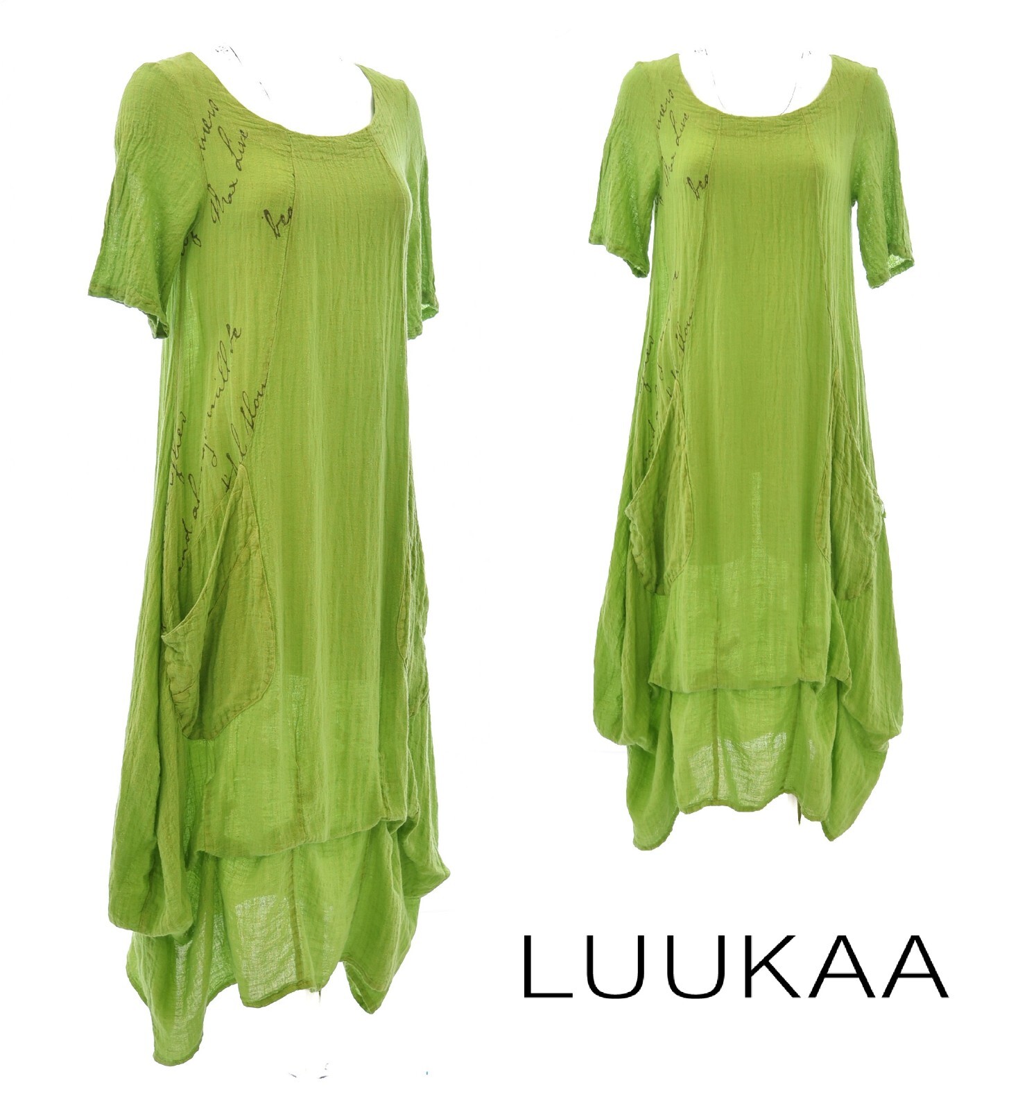 LUUKAA Linen Gauze A5010 Lagenlook BUTTERFLY TUNIC TOP (sizes S – 3XL) 3 COLORS