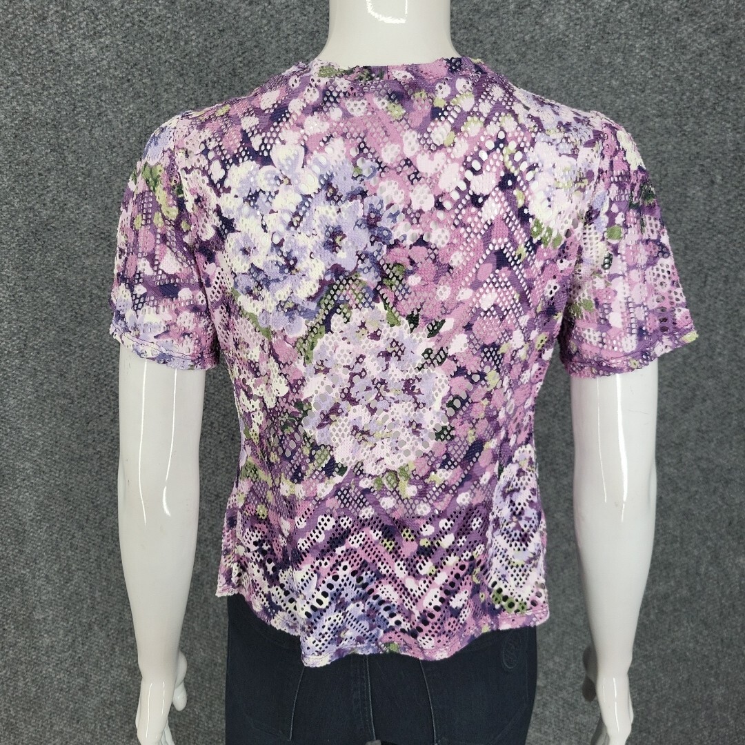 Womens Printed Button Dressy Cropped Shrug Top XX-Small Sz Lilac Coverup