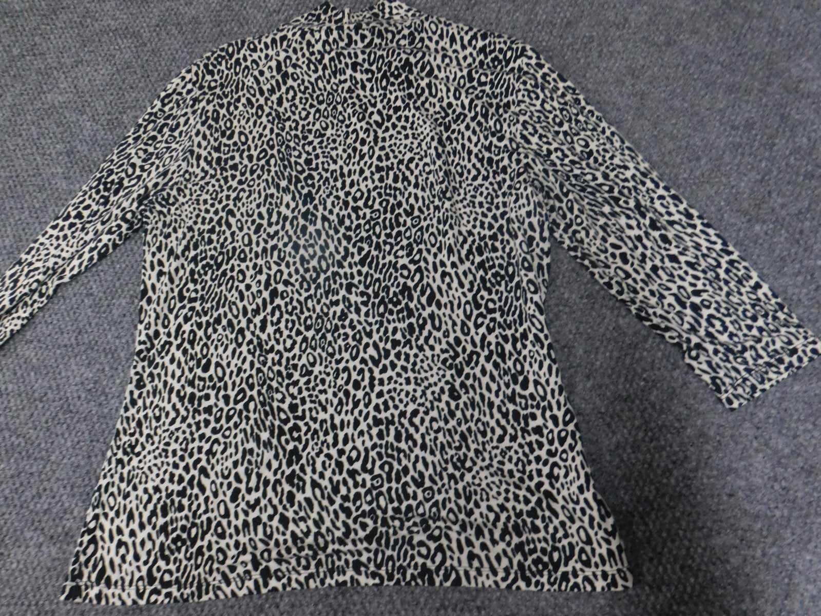 Emma James Womens Blouse Large white black stretch pullover