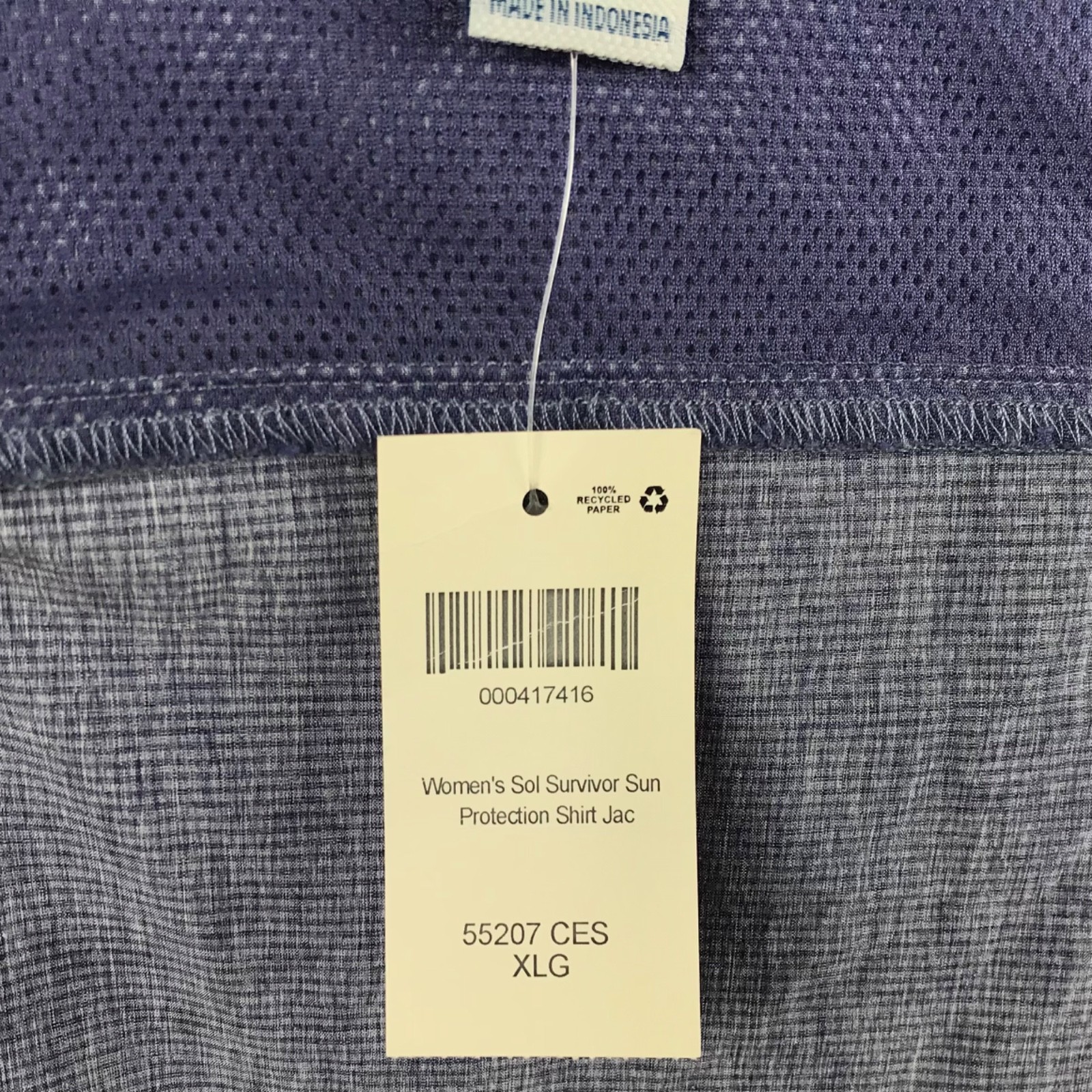 Duluth Trading Sol Survivor Shirt Jacket Womens XL Blue Sun Protection NWT