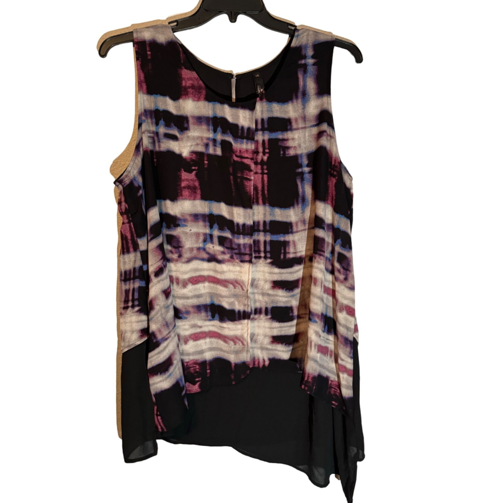 Melissa McCarthy Seven7 Women’s Sleeveless Asymmetrical Hem Top Size 1X Multicol