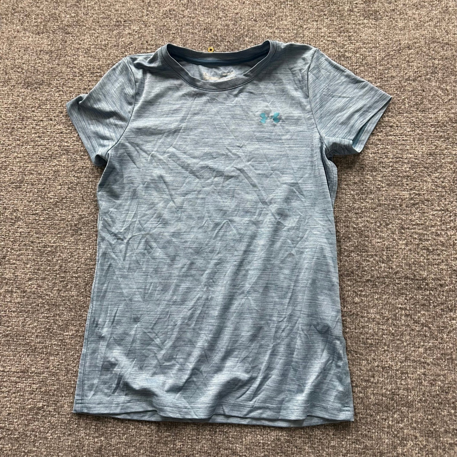 Under Armour Shirt Womens Size Small Blue HeatGear Space Dye Loose Fit Athletic