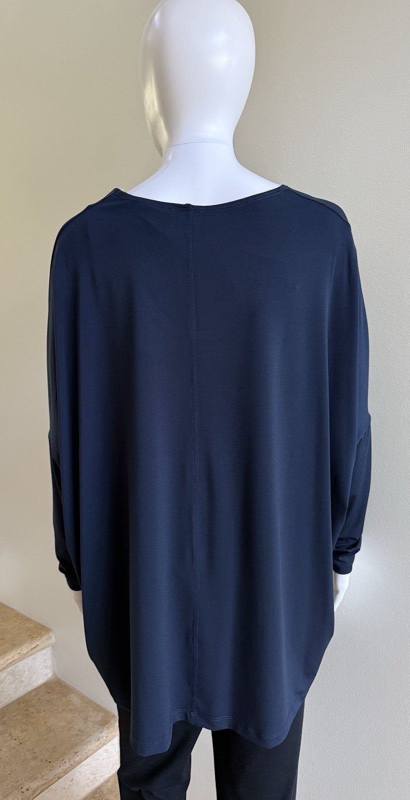 NWOT PLANET By Lauren G Long Sleeve Top Shirt, One Size Fits All, Navy Blue