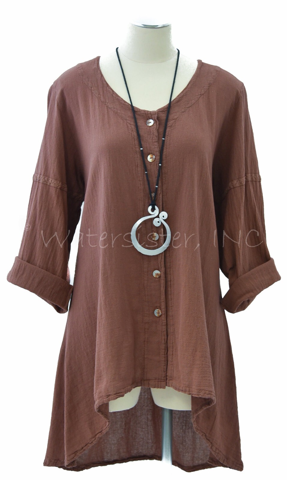 WATERSISTER Cotton Gauze PETUNIA Hi-Lo Top 1(M/L) 2(XL/1X) 3(2X) oh my COLORS