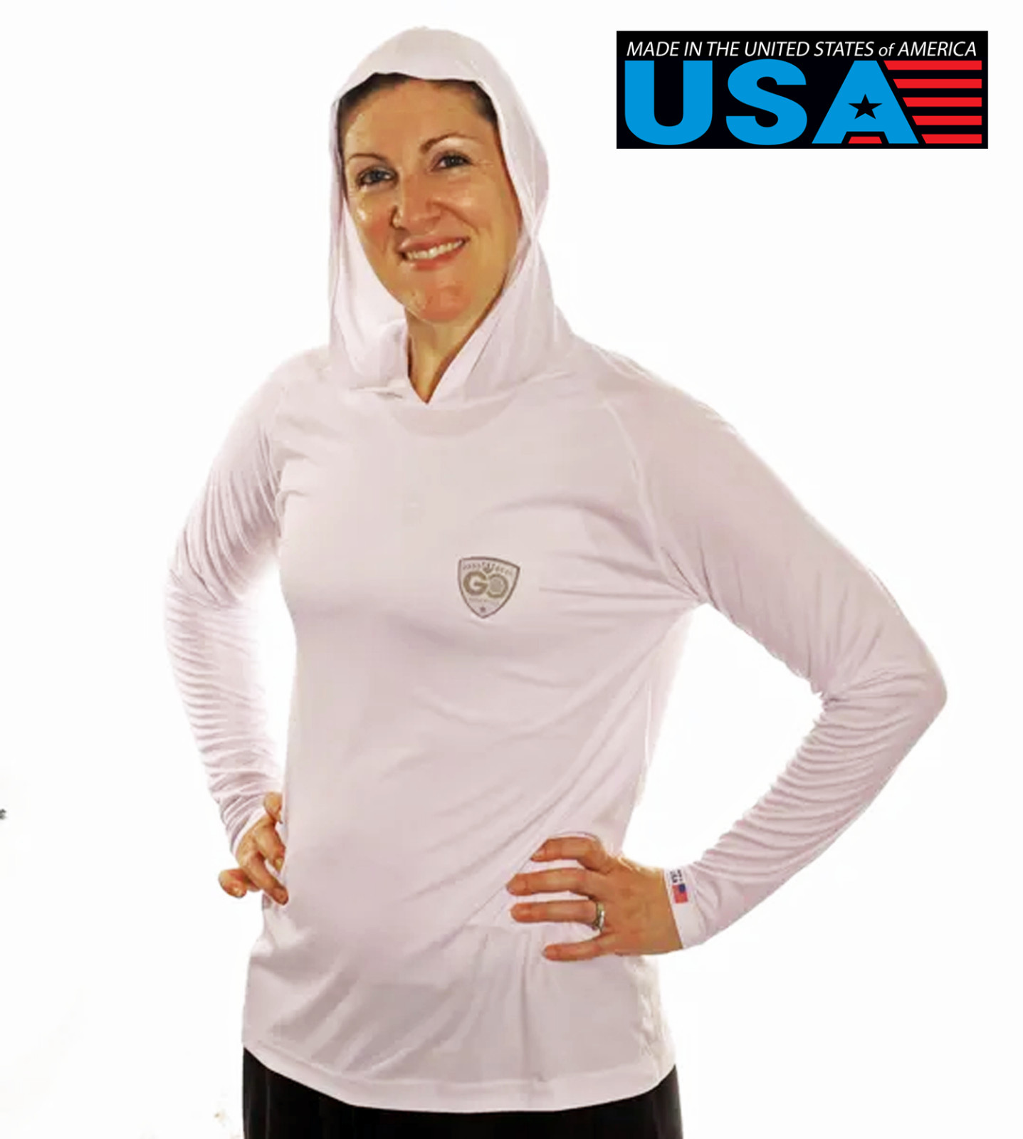 Women’s Long Sleeve Sun Protection Shirt UV SPF 50+ hoodie MADEinUSA