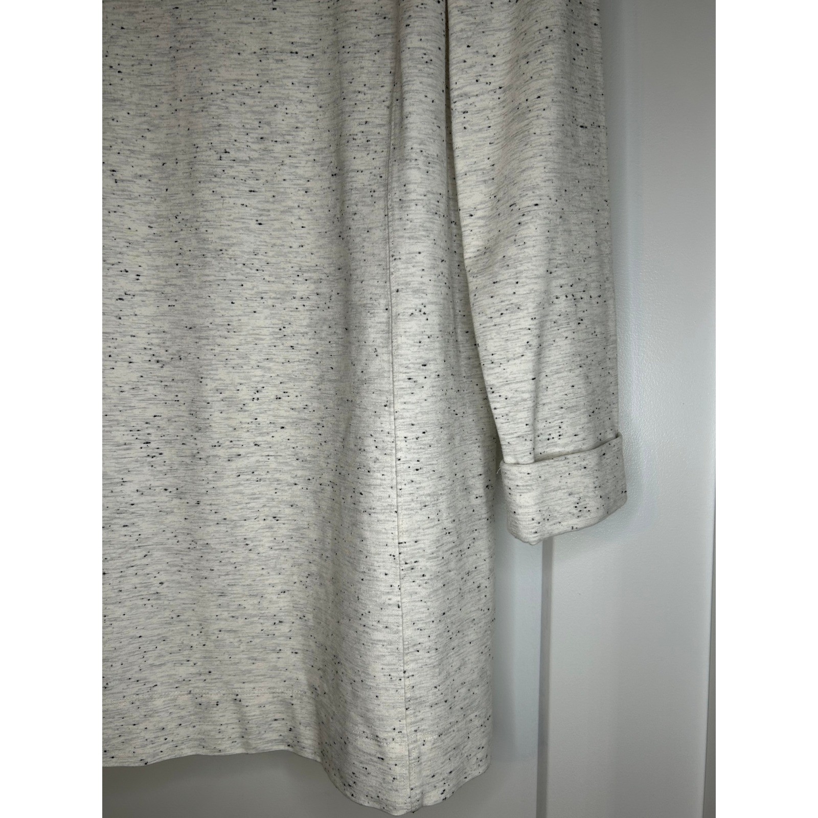 J Jill Speckled Knit Long Sleeve Gray Crew 3/4 Sleeve Tunic Womens Petite Medium