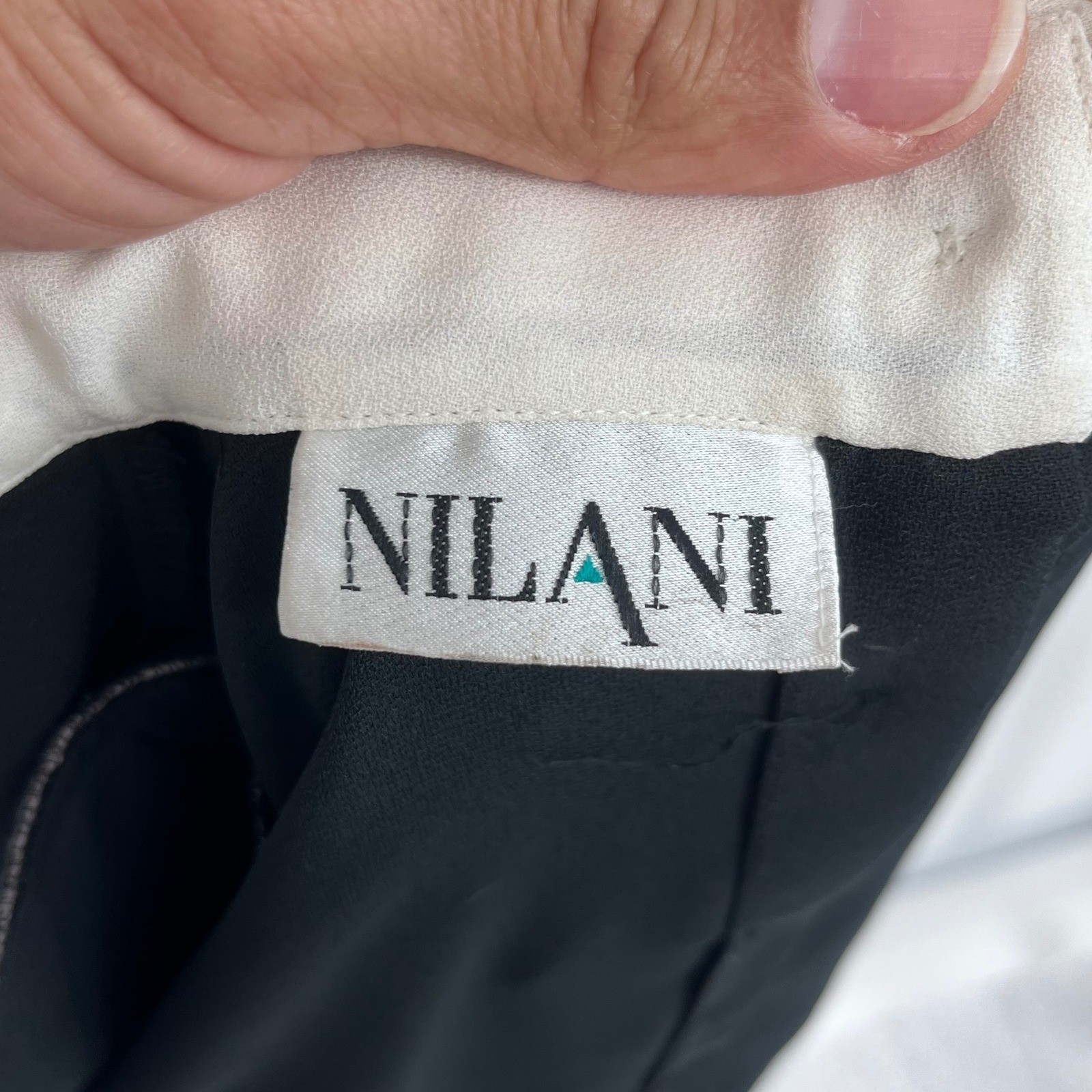 Vintage 80’s Nilani Blouse Womens 12 Black Lace Trim Victorian Dark Academia