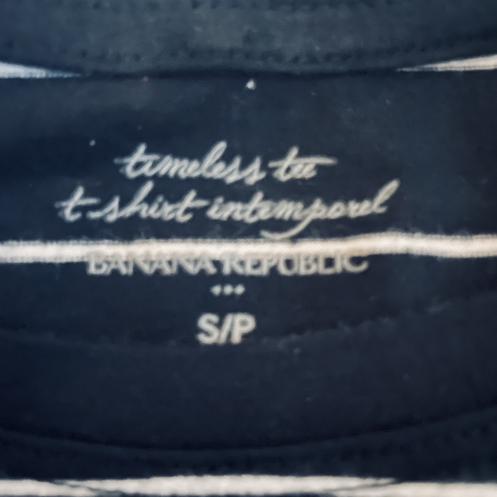Banana Republic Timeless Tee Black White Striped V-Neck Long Sleeve T-Shirt S/P