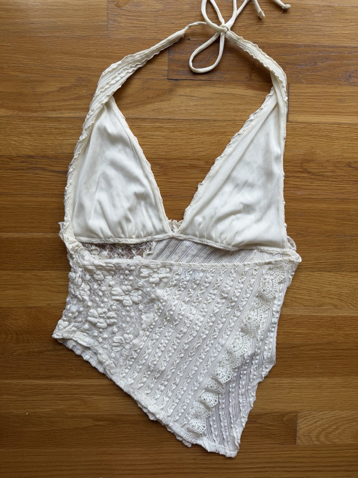 West of Melrose White Lace Halter Tank Top – Size M