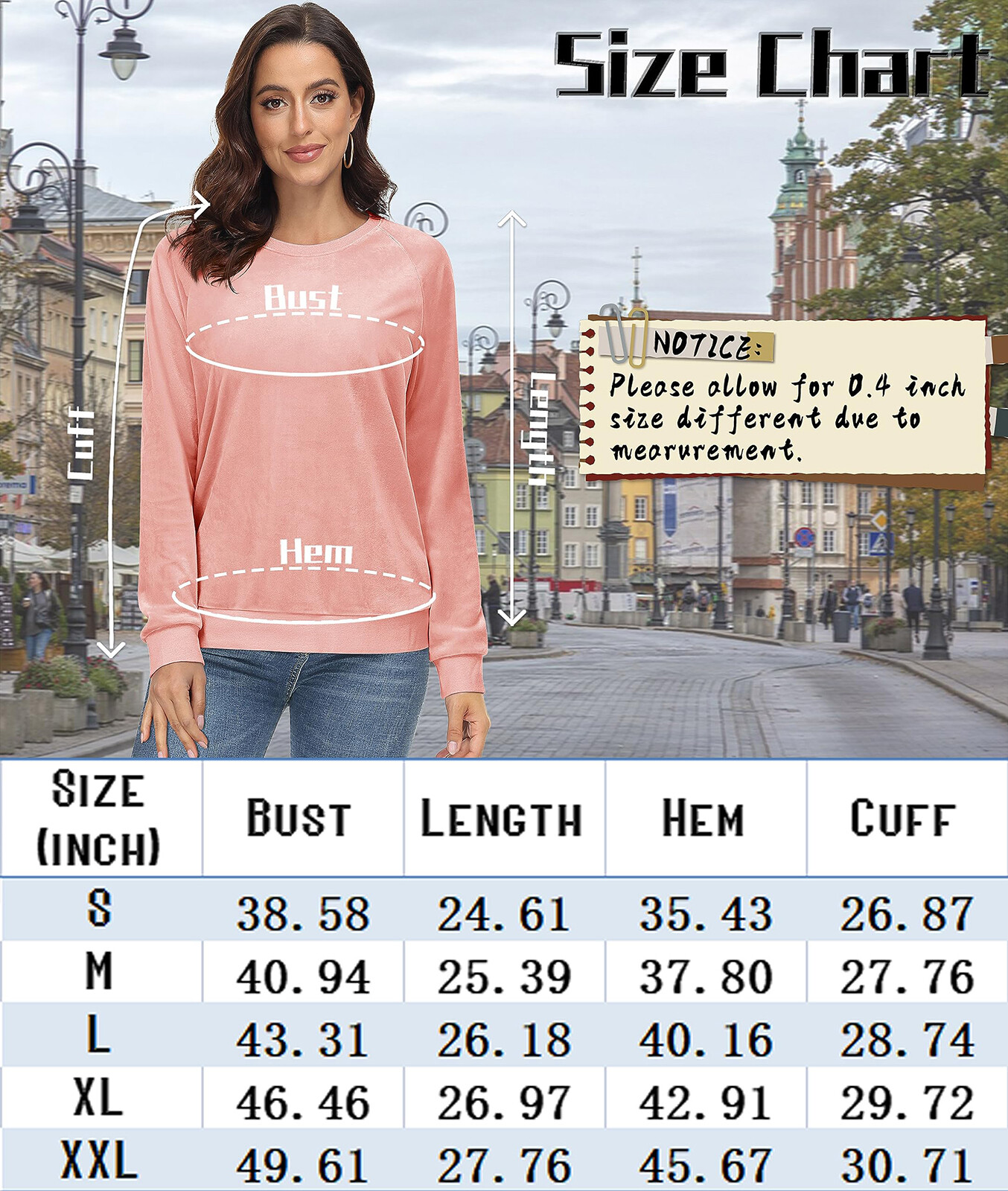 Women’s Velour Sweatshirts Crewneck Long Sleeve Casual Pullover Soft Warm Shirts