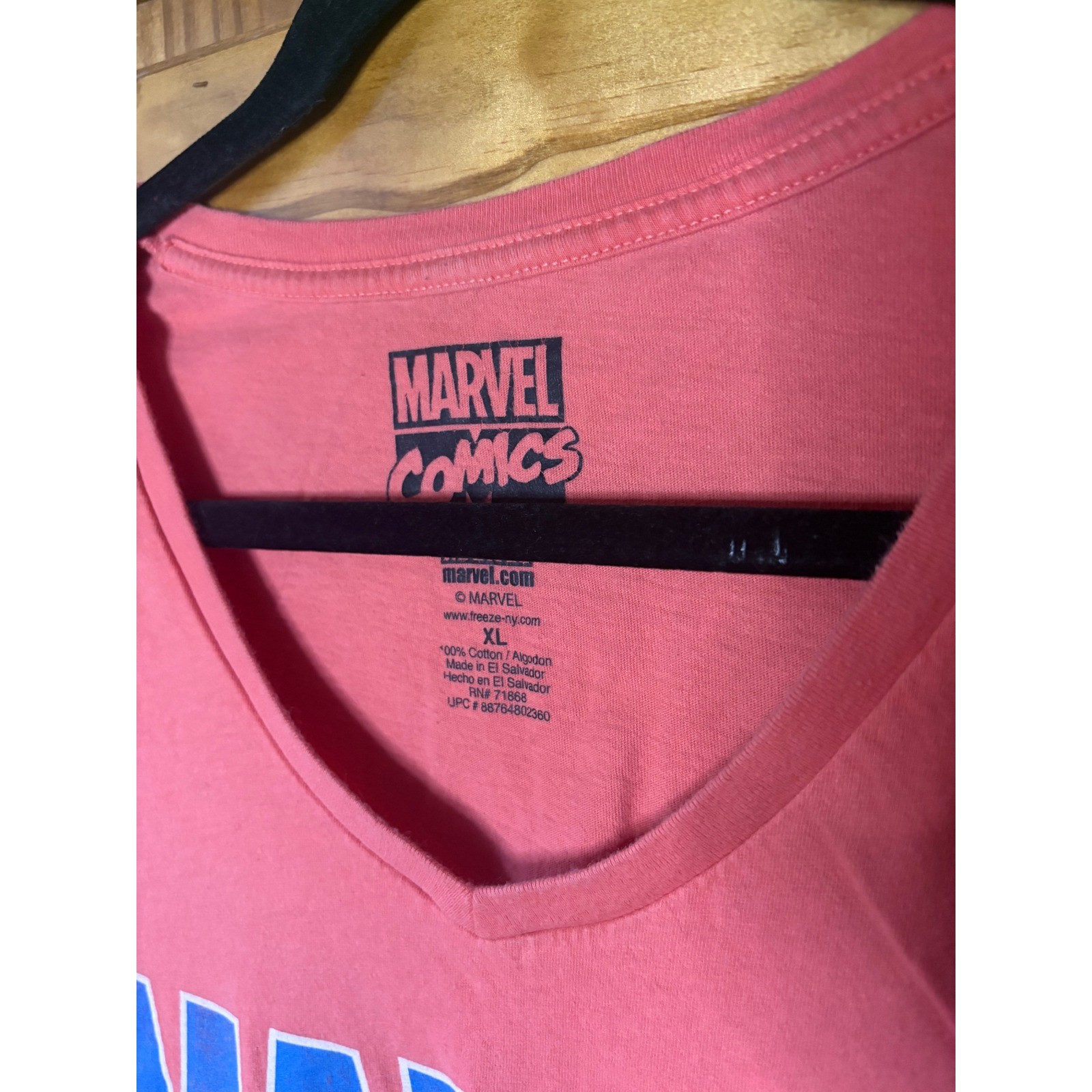 Marvel Comics Avengers Graphic V-Neck Cotton Captain America