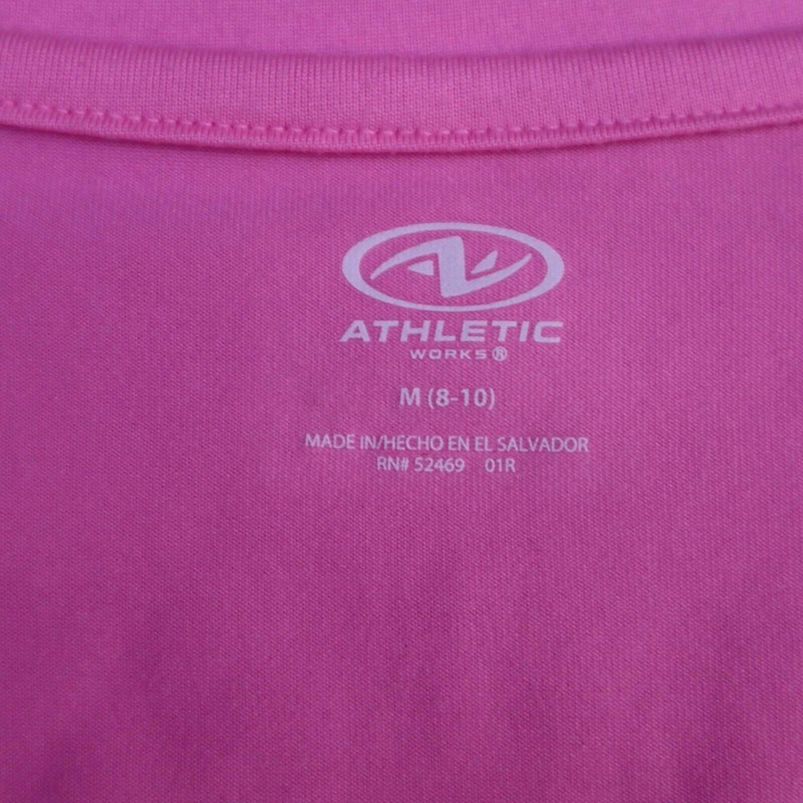 Athletic Works TShirts Women Medium Lightweight Casual VNeck Pink Red Activewear