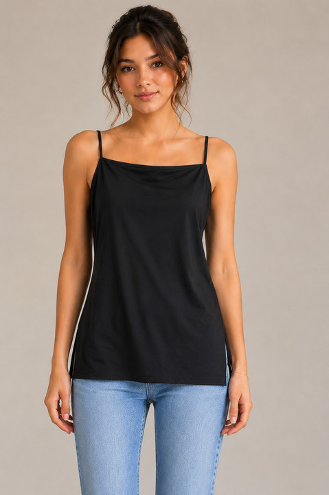 Victoria’s Secret Moda Intl. Black adjustable top with side slits Size Xsmall