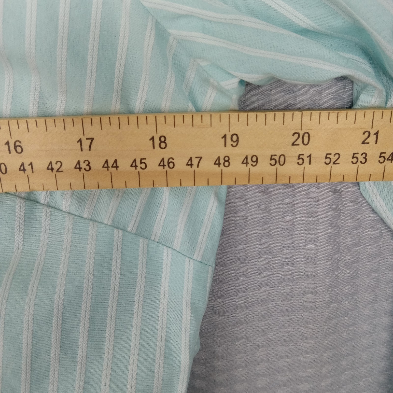 Lilac Bloom Women’s Blouse M Mint Striped Office Basic Button Up Long Sleeve