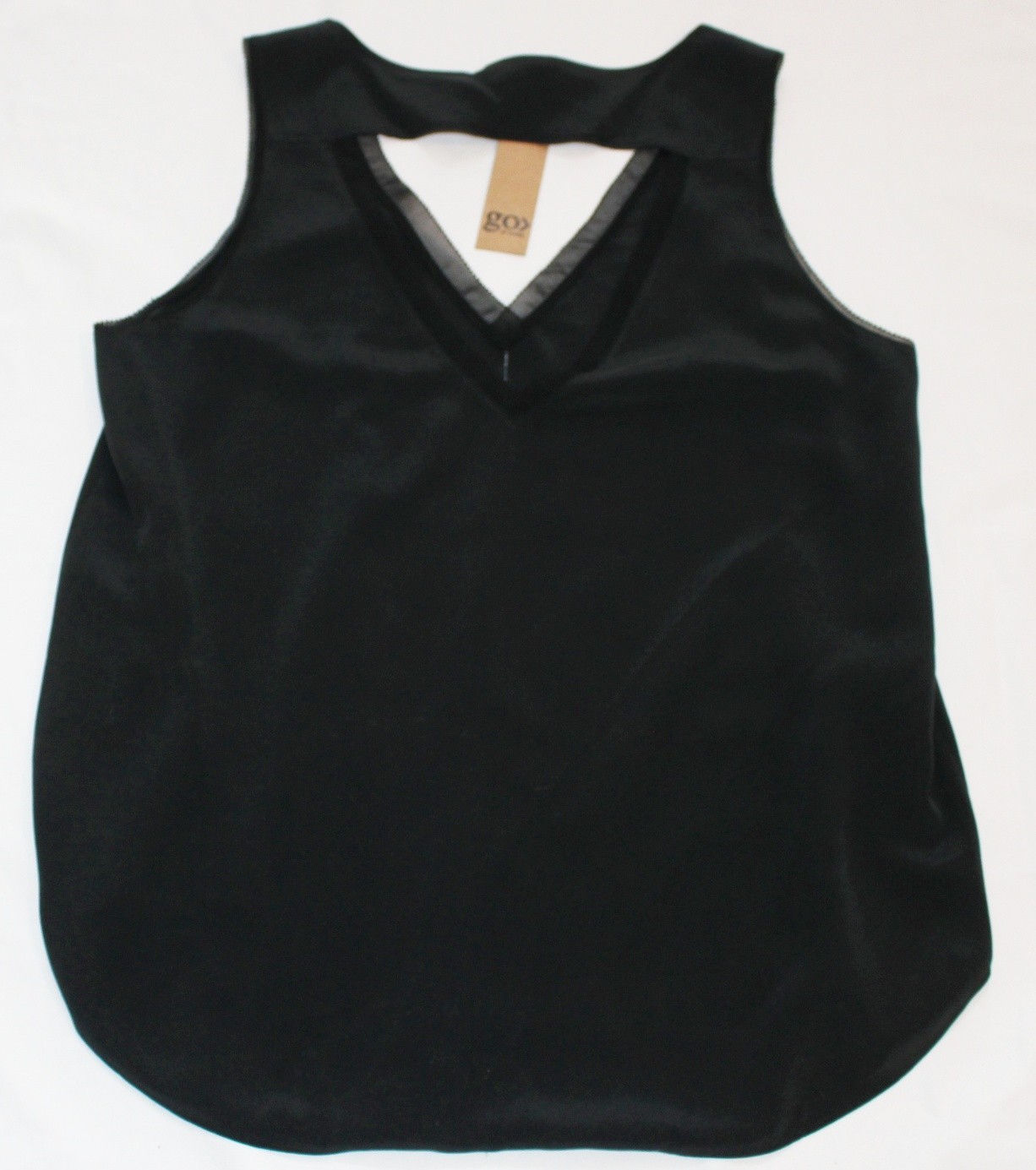 New $300 Go Silk TROUBLE TANK Top Women’s MEDIUM M Washed Black 100% SILK Shirt