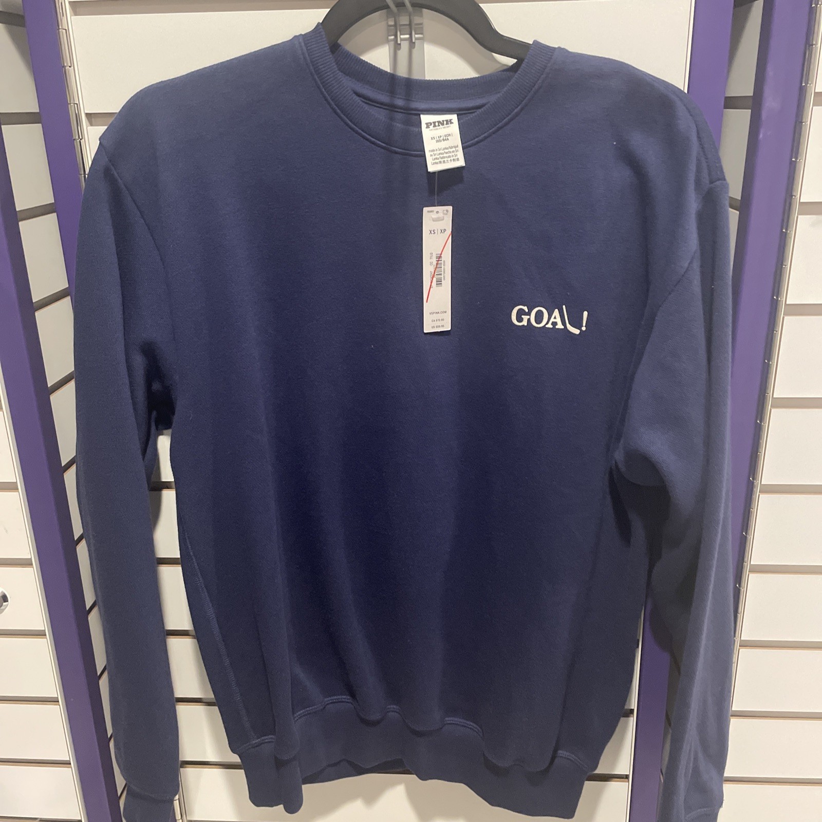 Victoria’s Secret PINK Navy Blue Hockey SEASON SWEATSHIRT size XS
