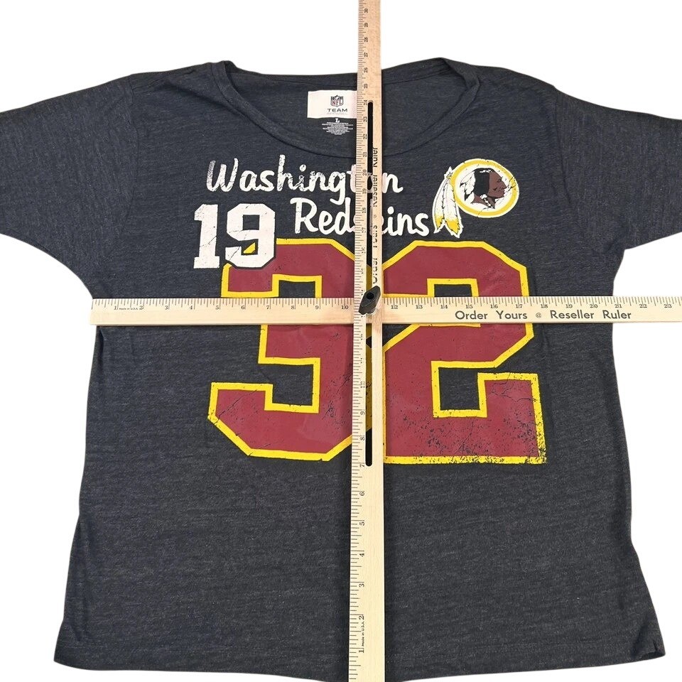NFL Team Apparel Washington Redskins T-Shirt Gray Womens Large 1932 Graphic Tee