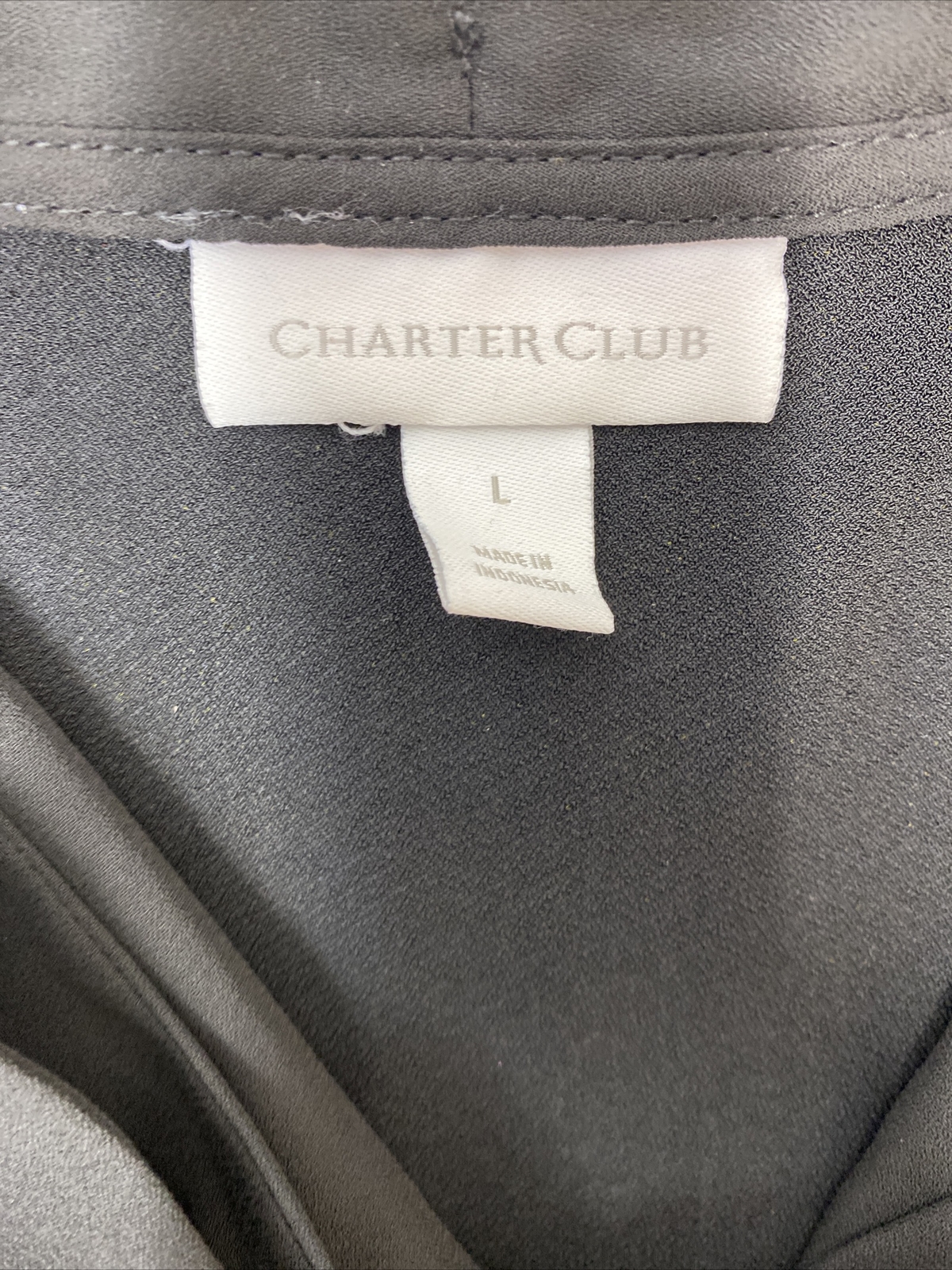 Blusa Para Mujer Charter Club Manga Larga Con Cuello Anudado Para Oficina Talla