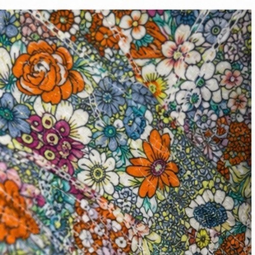 O’Neill Womens Floral Ruffle Sleeve V Neck Top Blouse Multicolor Size M RN 85773