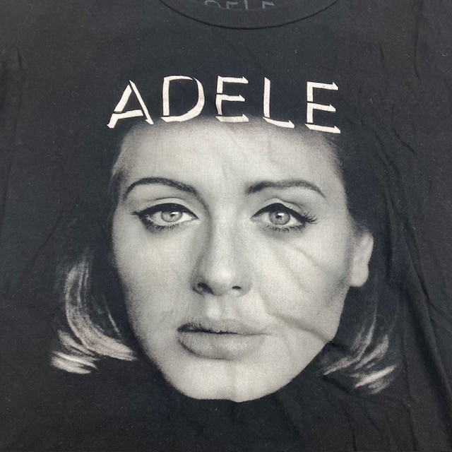 Adele Concert Shirt Live 2016 Graphic Black Short Sleeve Big Face Tour Tee L