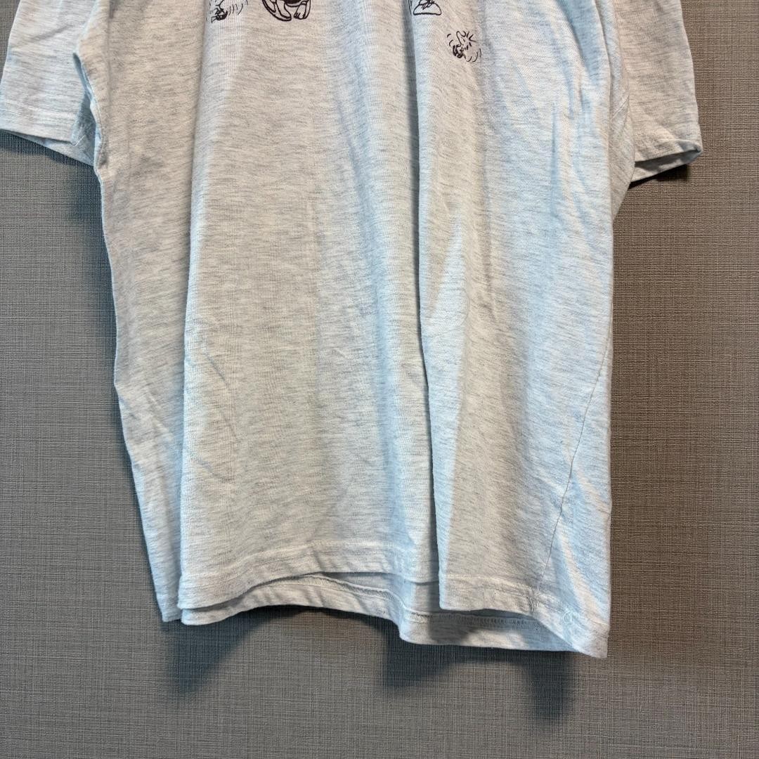 PEANUTS Snoopy T-Shirt Gray Short Sleeve Logo Print Excellent Condition