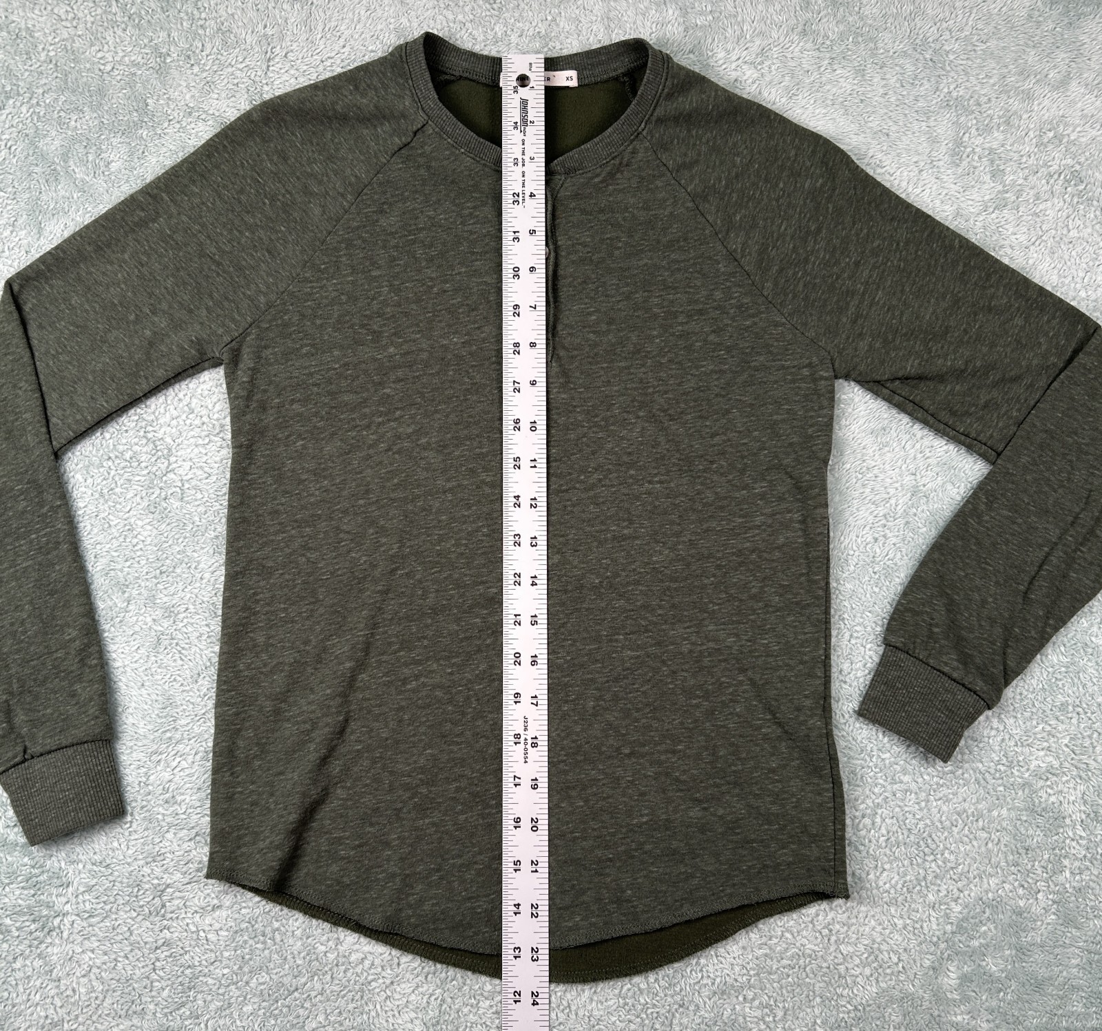 Marine Layer Henley Long Sleeve Shirt Women’s Sz. XS Dark Green Raglan USA Made