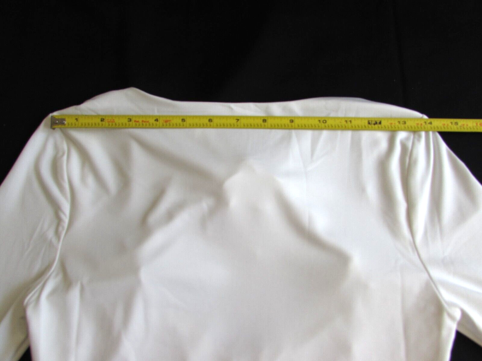 Hello Molly Women Top White Long Sleeve Halter Cropped Stretch Taking Time Sz S