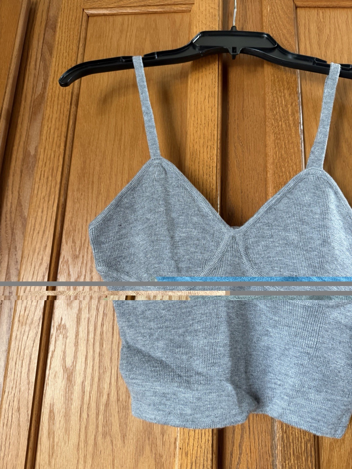 NWT The Drop Women’s Gray Rib Heather Wool Blend Knit Bralette Tank Top Gray XS