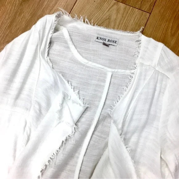 Knox Rose white boho cotton lace top shirt blouse bohemian western rodeo beach
