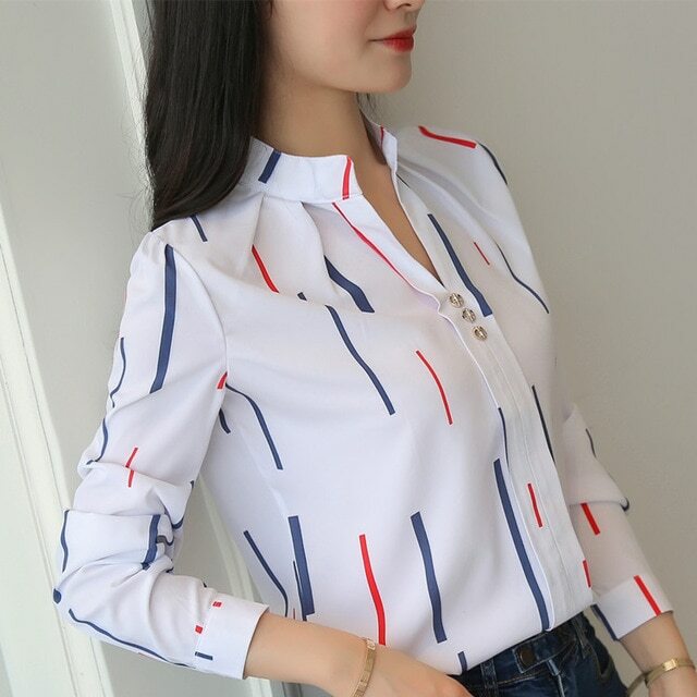 Blusas de Mujer Camisas Moda Blusa Elegante Manga Larga Nueva Camisa Tops Casual