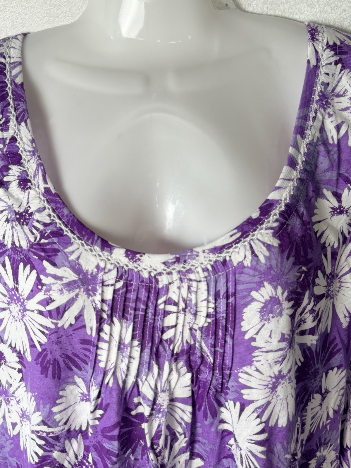 Laura Scott Purple Amaranth Floral Knit Tank Top Women Plus size 2X Comfy