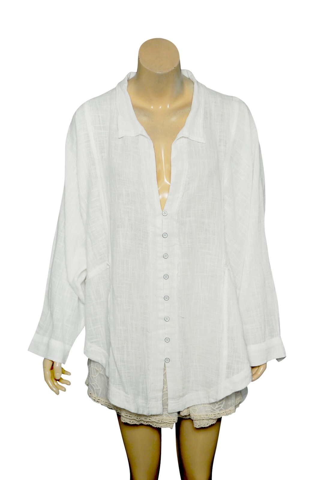 Free People We The Free One And Only Buttondown Blouse S 6 Cotton Top NEW 46754