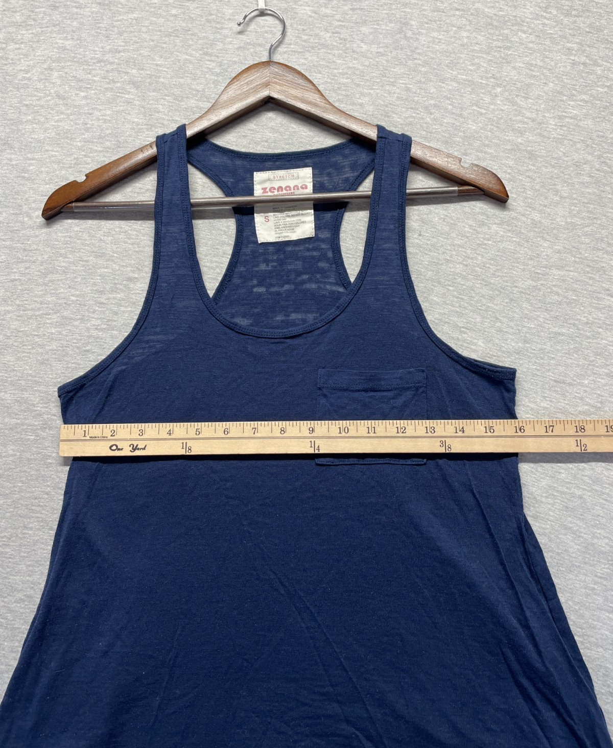 Zenana Outfitters Tank Top Women S Navy Stretch Lightweight Scoop Neck Racerback