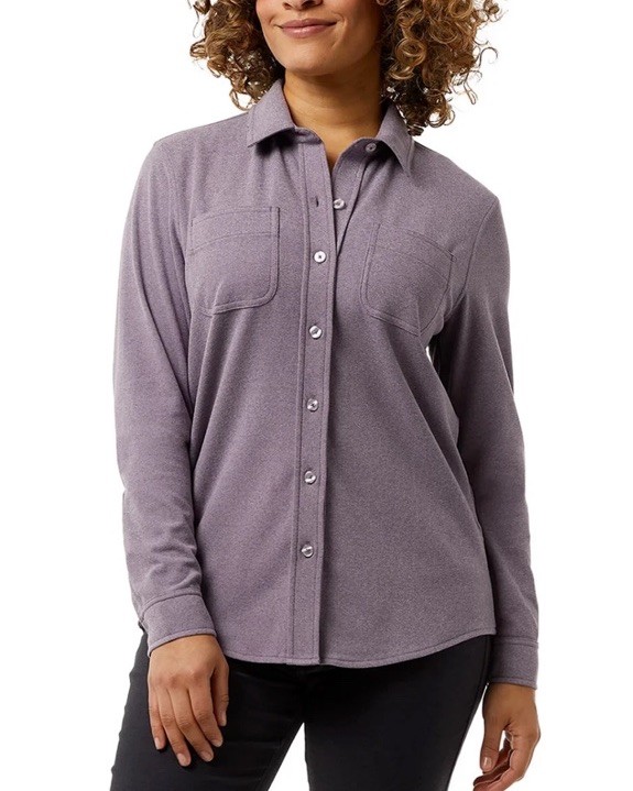 32 Degrees Ladies’ Soft Fleece Button Up Shirt PurpleXL 1815413 Purple NWT