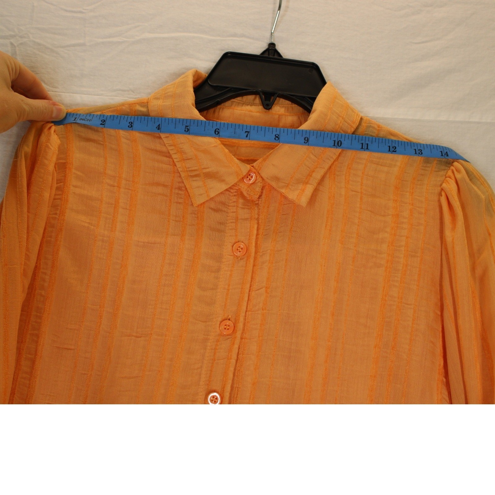 Peach Flowy Button Down Shirt Sz M