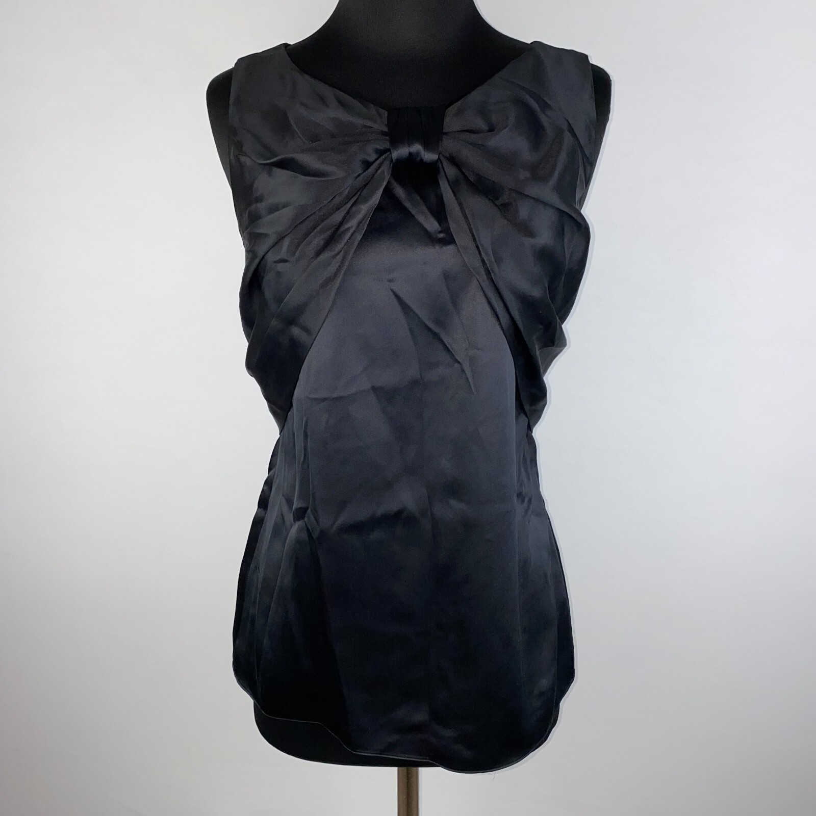 Badgley Mischka Collection Womens M Black Silk Accented Tank Top Lined Work
