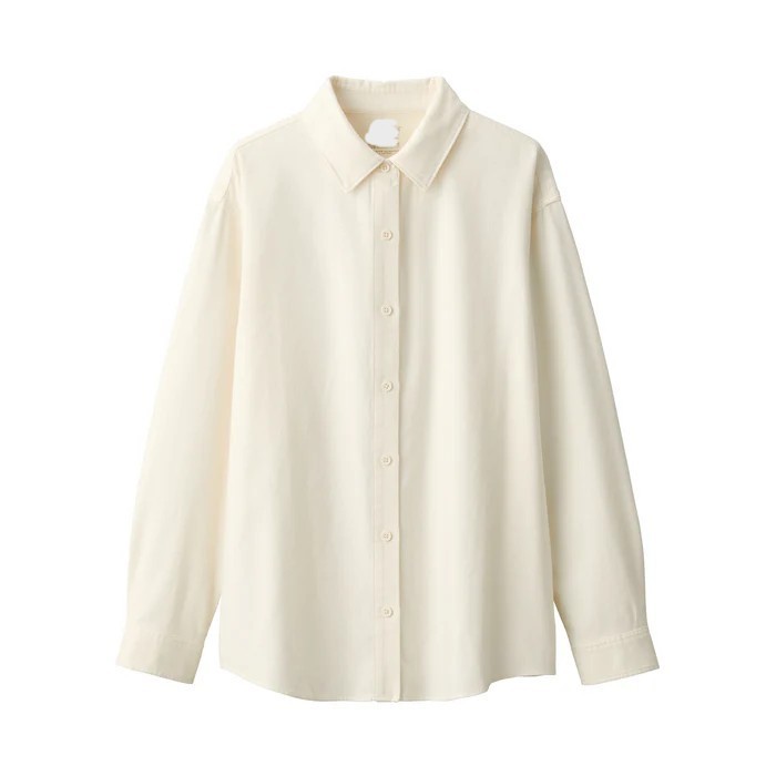 Muji Women’s Flannel Shirt, Women’s Flannel Regular Collar Long Sleeve Shirt, S