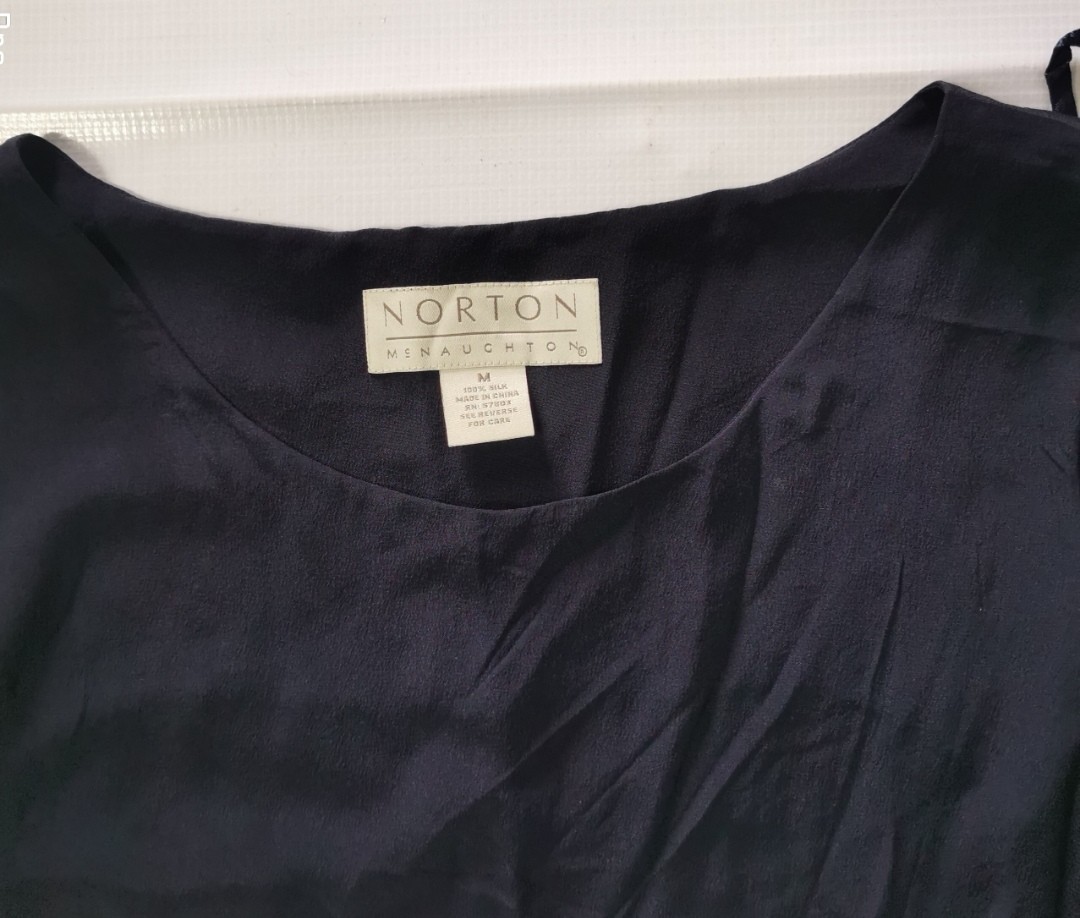 Norton Mcnauchton Silk Blouse Vtg Used In Good Condition 100% Silk Size:M