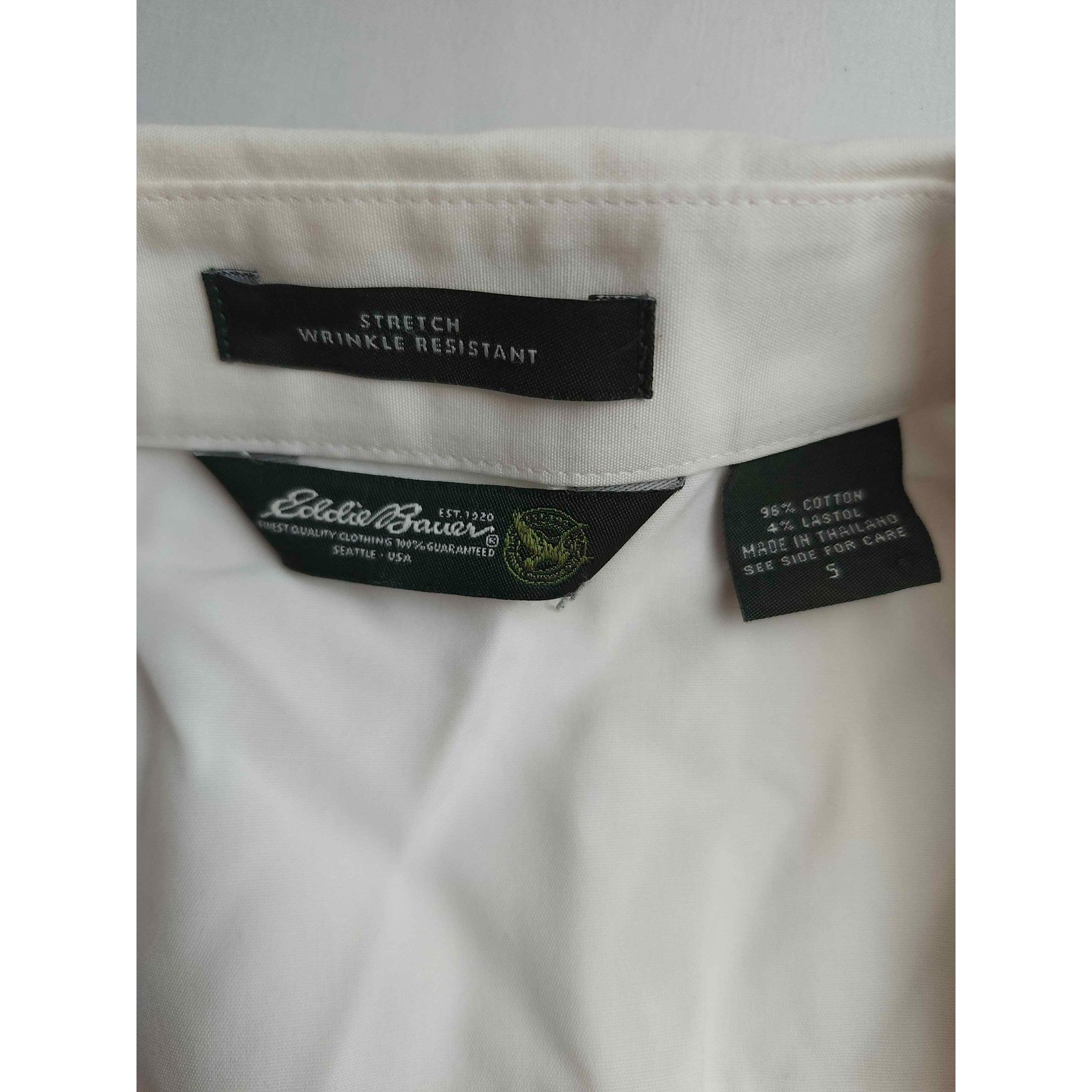 Eddie Bauer Womens White Stretch Wrinkle Resistant Button Down Shirt Small